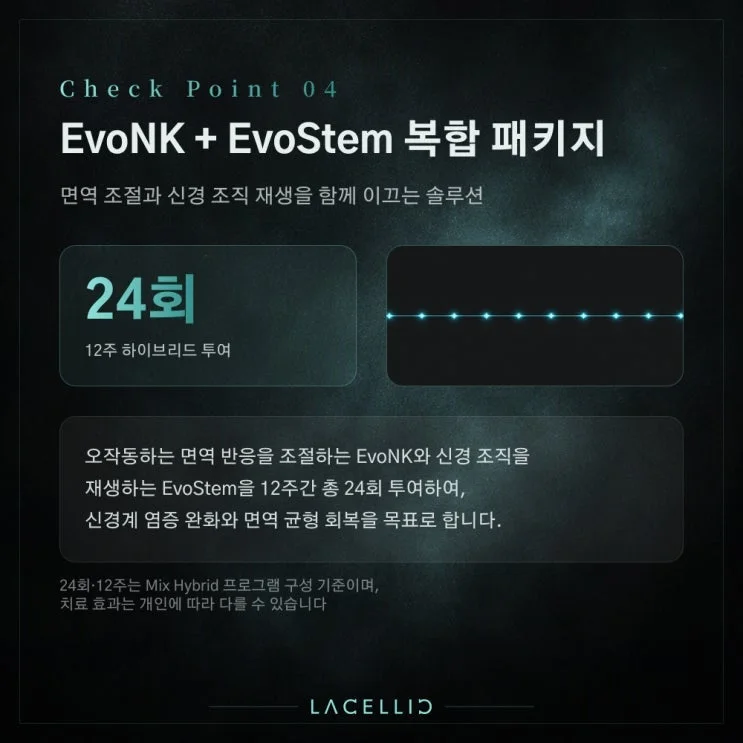 EvoNK·EvoStem 하이브리드 | 다발성경화증, 신경을 감싸는 수초를 오래 바라보는 접근