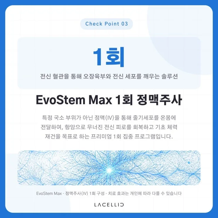 항암 치료 중 떨어진 체력, EvoStem Max 재생관리는 어떤 프로그램일까요?